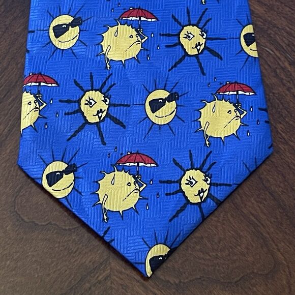 Vintage Marco Polo Italian Style Blue Gold Men’s Neck Tie - Picture 1 of 9